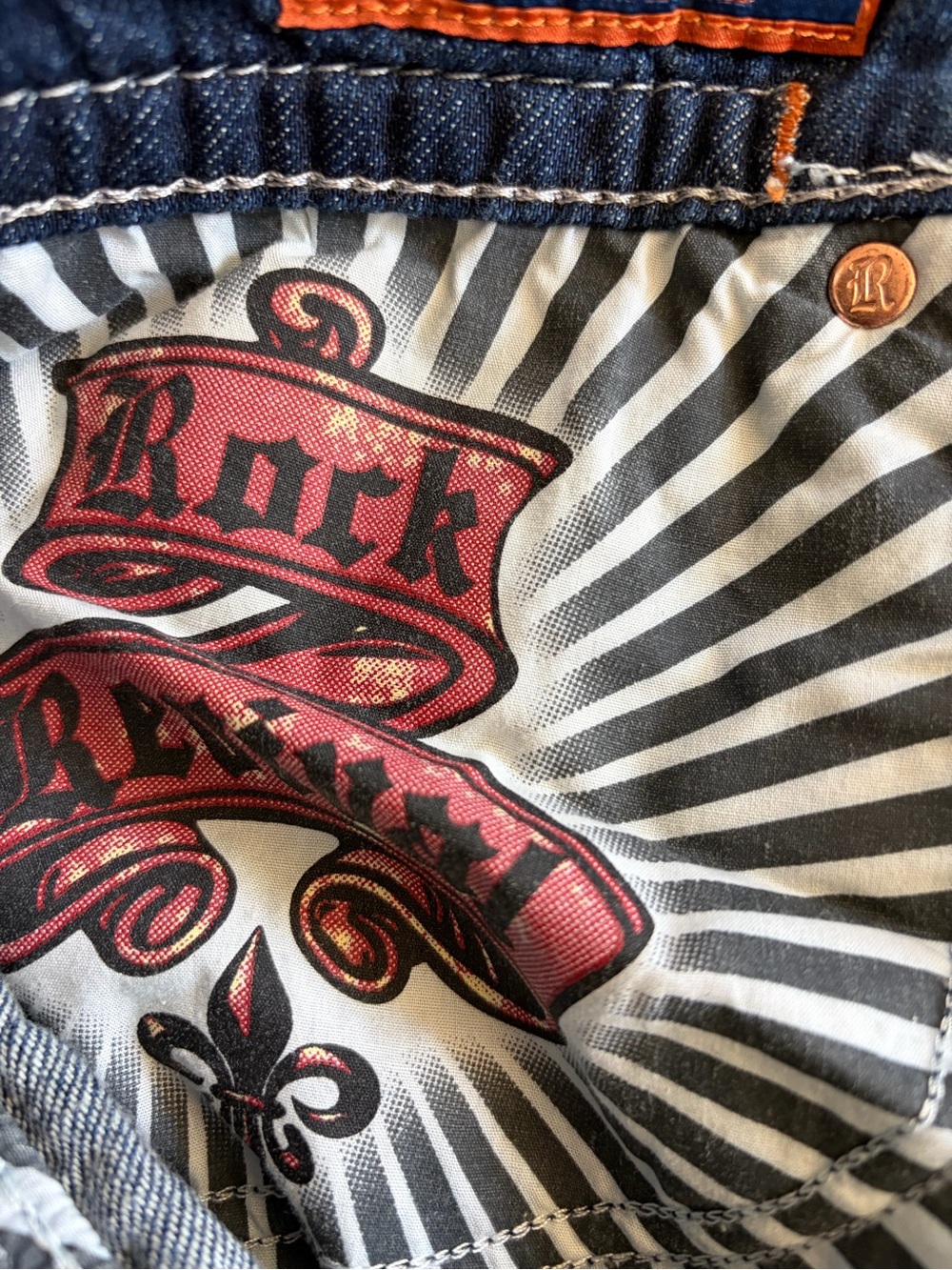 Rock Revival Men’s Indigo Blue Embroidered Back Pocket Straight Jeans Sz 38 - Picture 9 of 13